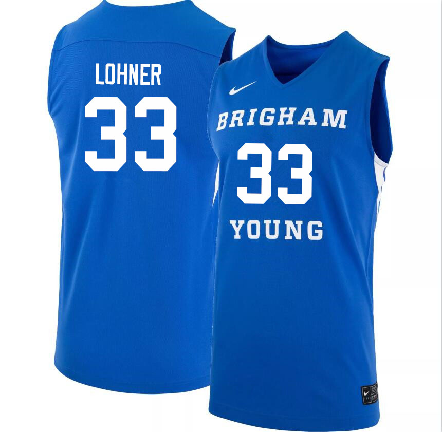 Men #33 Caleb Lohner BYU Cougars College Basketball Jerseys Sale-Light Blue - Click Image to Close